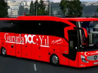 Mercedes Travego 16 Shd Gururla 100.Yıl Türkiye Kaplaması
